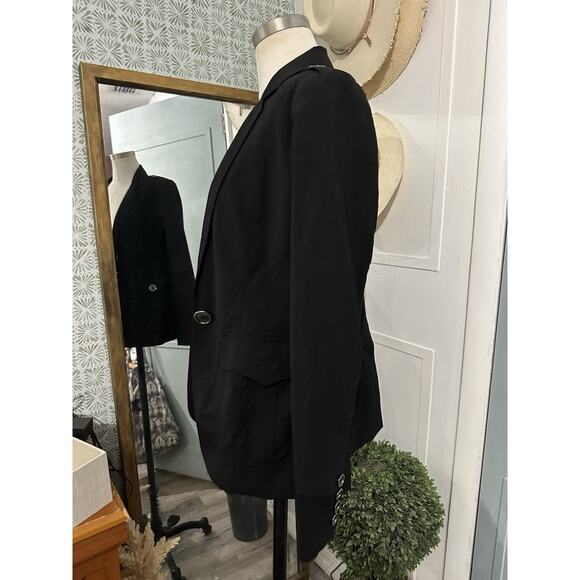 Burberry Womens Black Solid Blazer Jacket Size 6 Italy - Picture 2 of 7